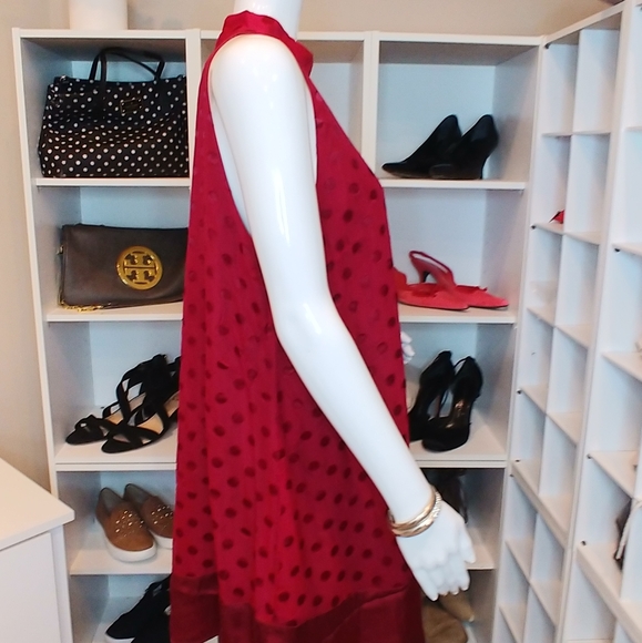 LOVERS + FRIENDS POLKA DOT MOCK NECK SHIFT DRESS M - Picture 5 of 8